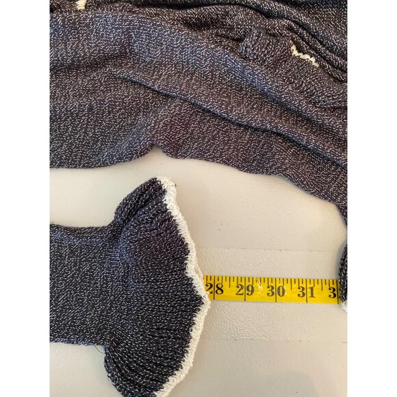 Elle Ruffled Open Front Cardigan Sweater Black & White Accent Medium - Picture 10 of 10